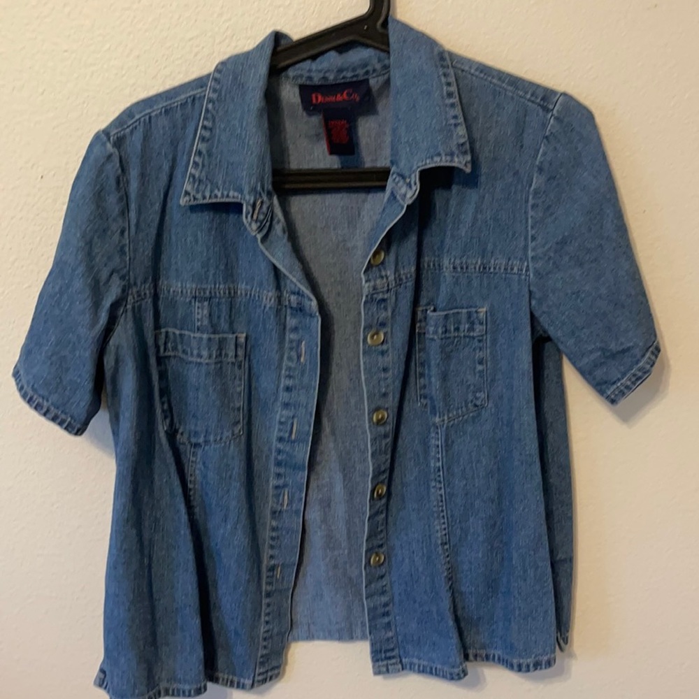 Denim & Co Short Sleeve Over-shirt